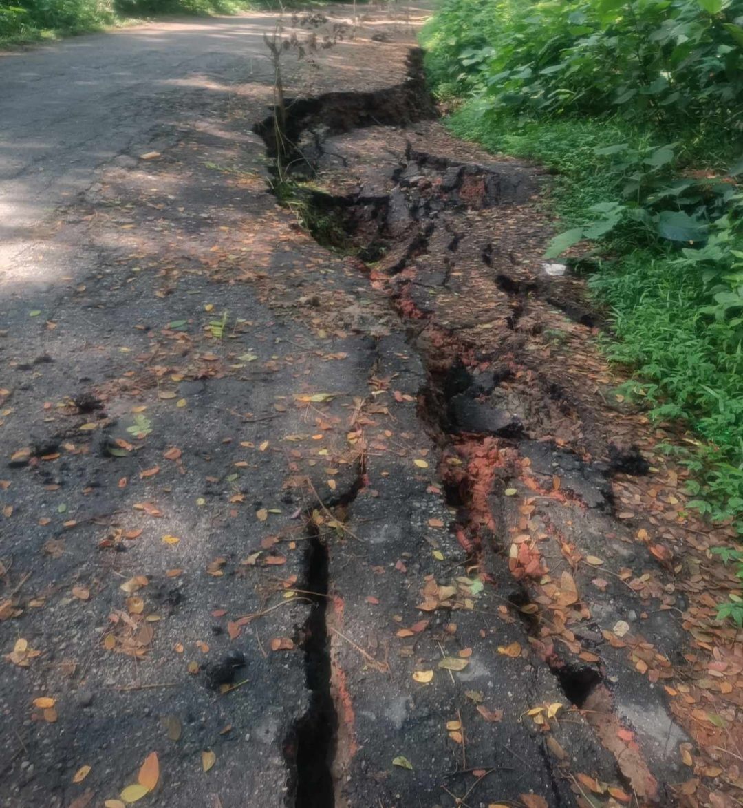 নলছিটি-মোল্লারহাট আঞ্চলিক সড়কে ফাটল,ভারী যানবাহন চলাচল বন্ধ