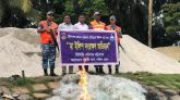 ঝালকাঠি বিষখালী নদীতে কোস্ট গার্ড ও মৎস্য বিভাগের অভিযান ৫০০০ মিটার জাল জব্দ