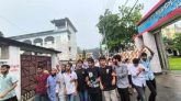 নলছিটিতে ভারতীয় পানি আগ্রাসনের বিরুদ্ধে বিক্ষোভ মিছিল